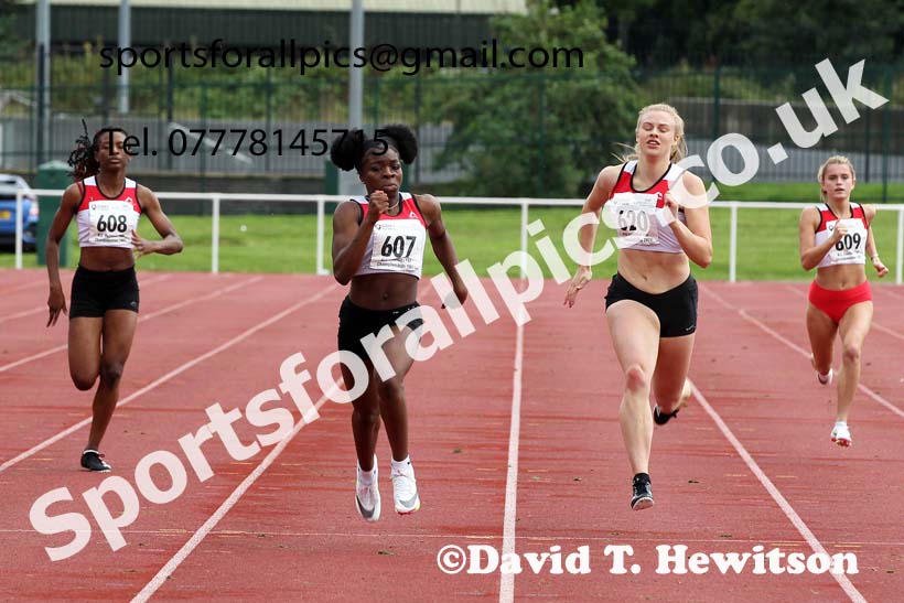 Women and Girls 200 metres, 2021 North Eastern Track and Field Champs., Middesbrough. Photo: David T. Hewitson/Sports for All Pics